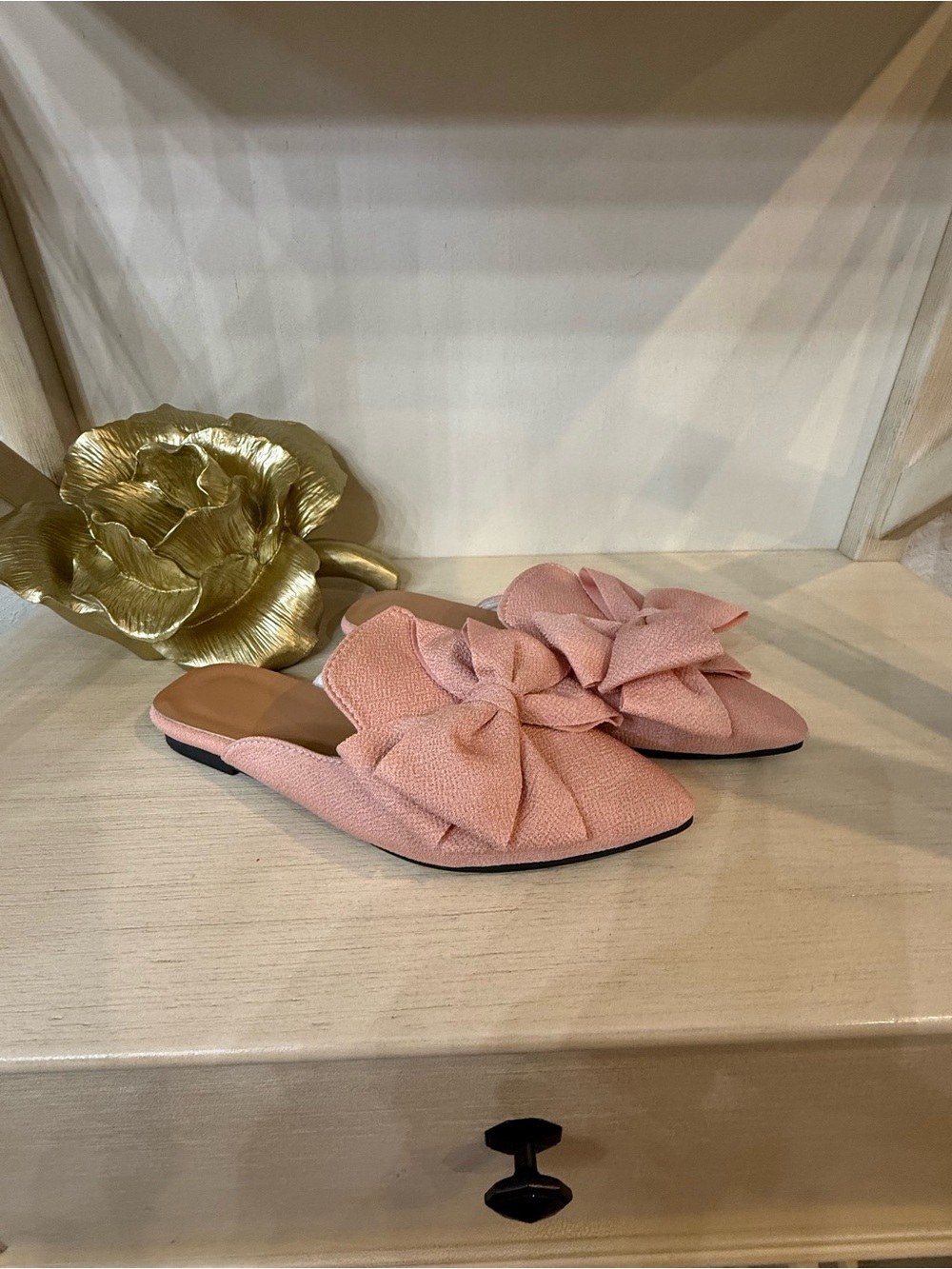 Women's Pink Bow Slip-On Flats